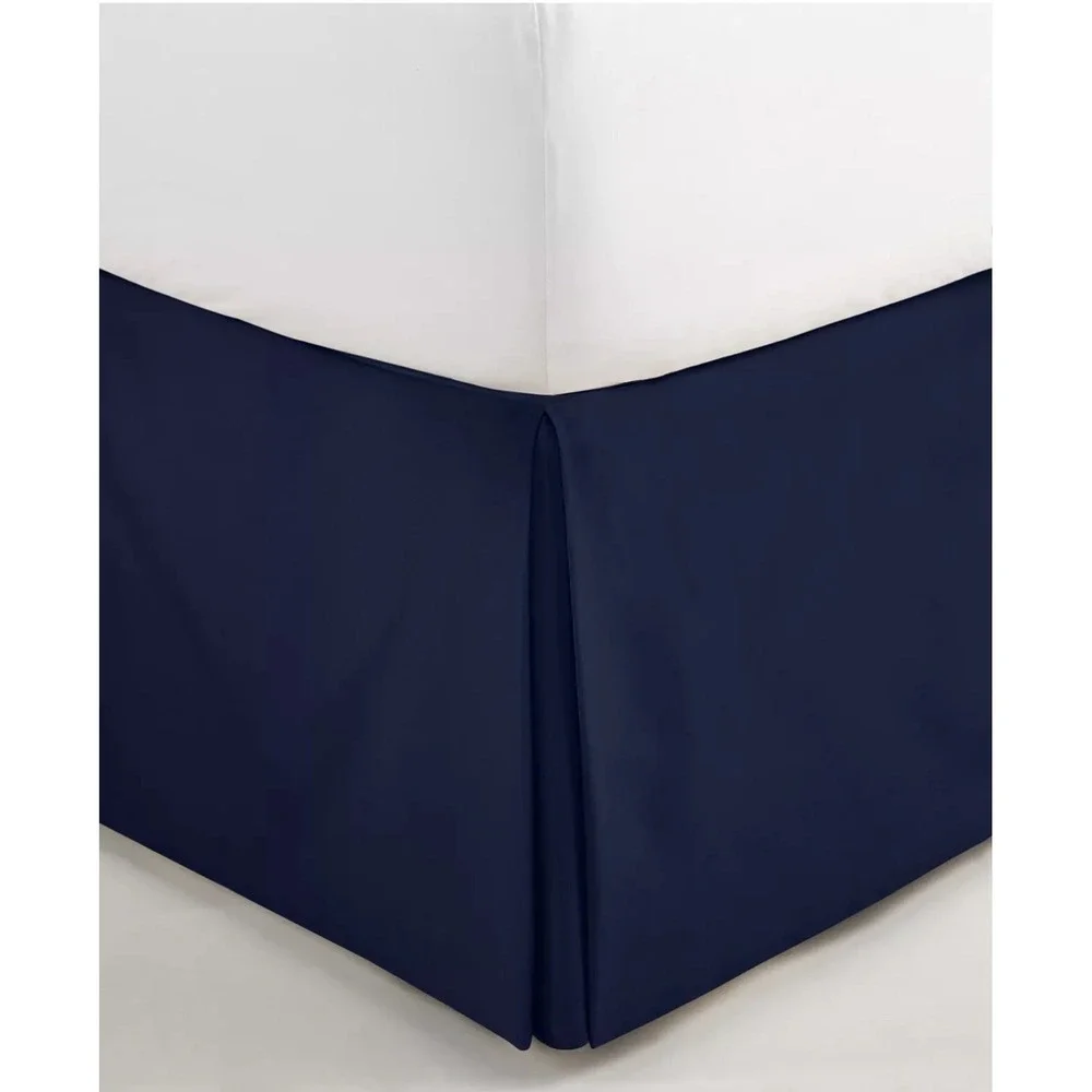 Macys King Size Bedskirt Hotel Collection Glint Solid Navy Blue 16